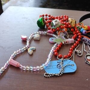 Colorful Beaded Necklace and Charm Set